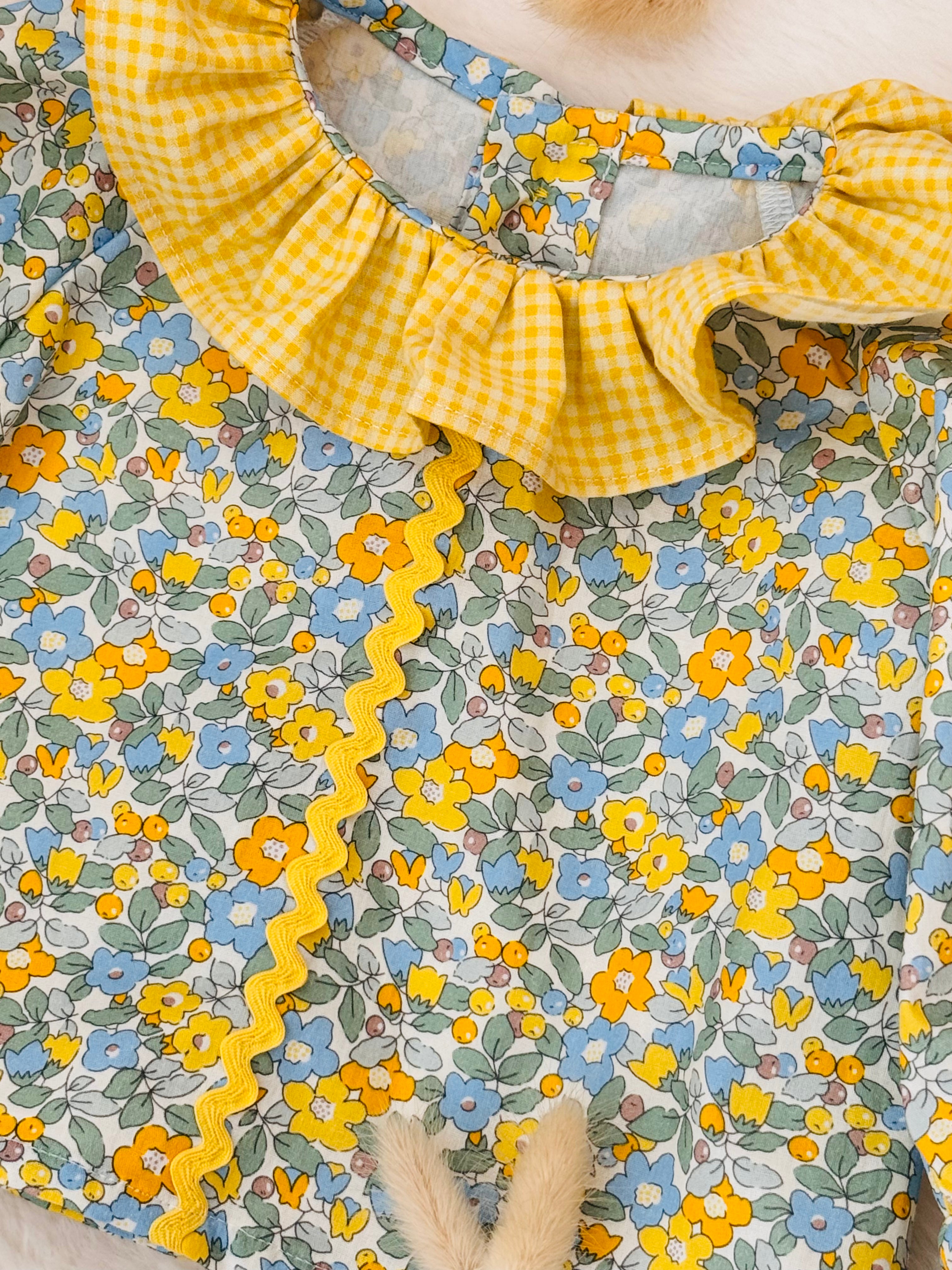 Blouse Louise fleurs et vichy