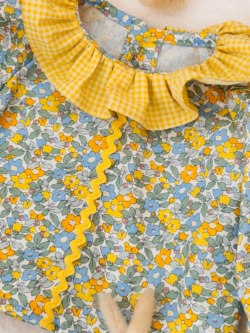 Blouse Louise fleurs et vichy
