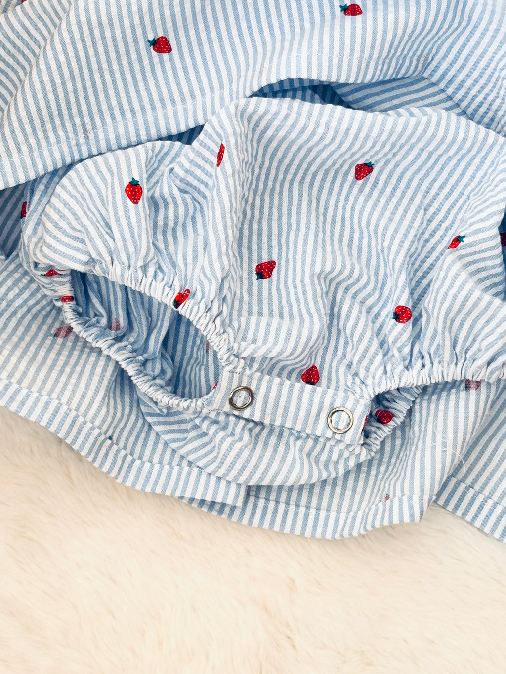 Robe bloomer Charlotte rayures et fraises