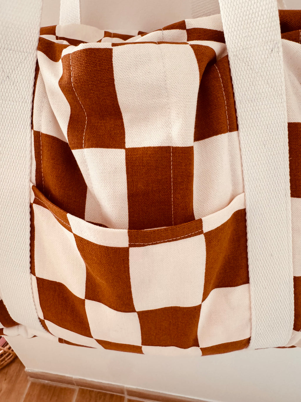 Sac week-end/ à langer Gaspard carreaux- Modèle UNIQUE