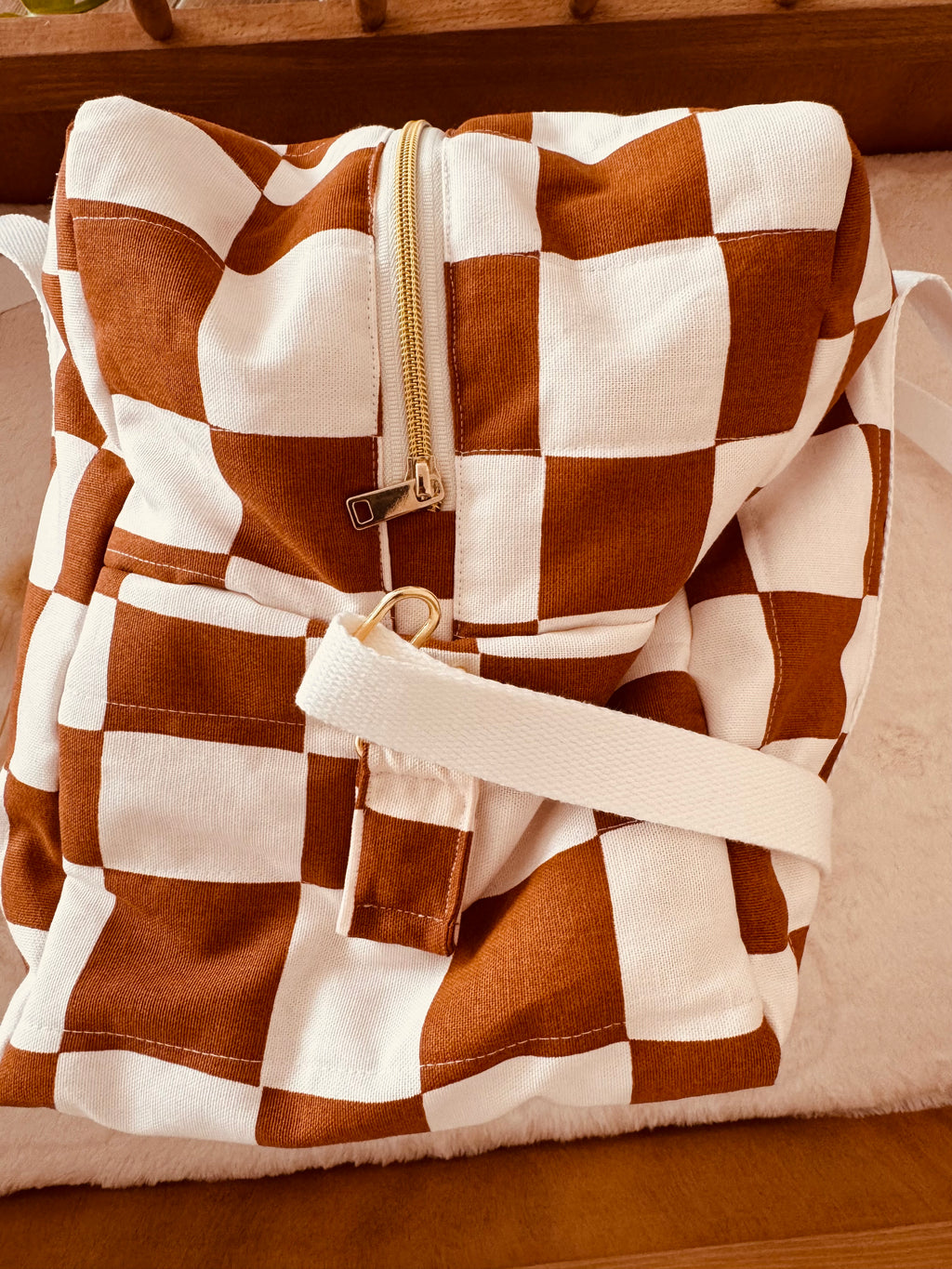 Sac week-end/ à langer Gaspard carreaux- Modèle UNIQUE