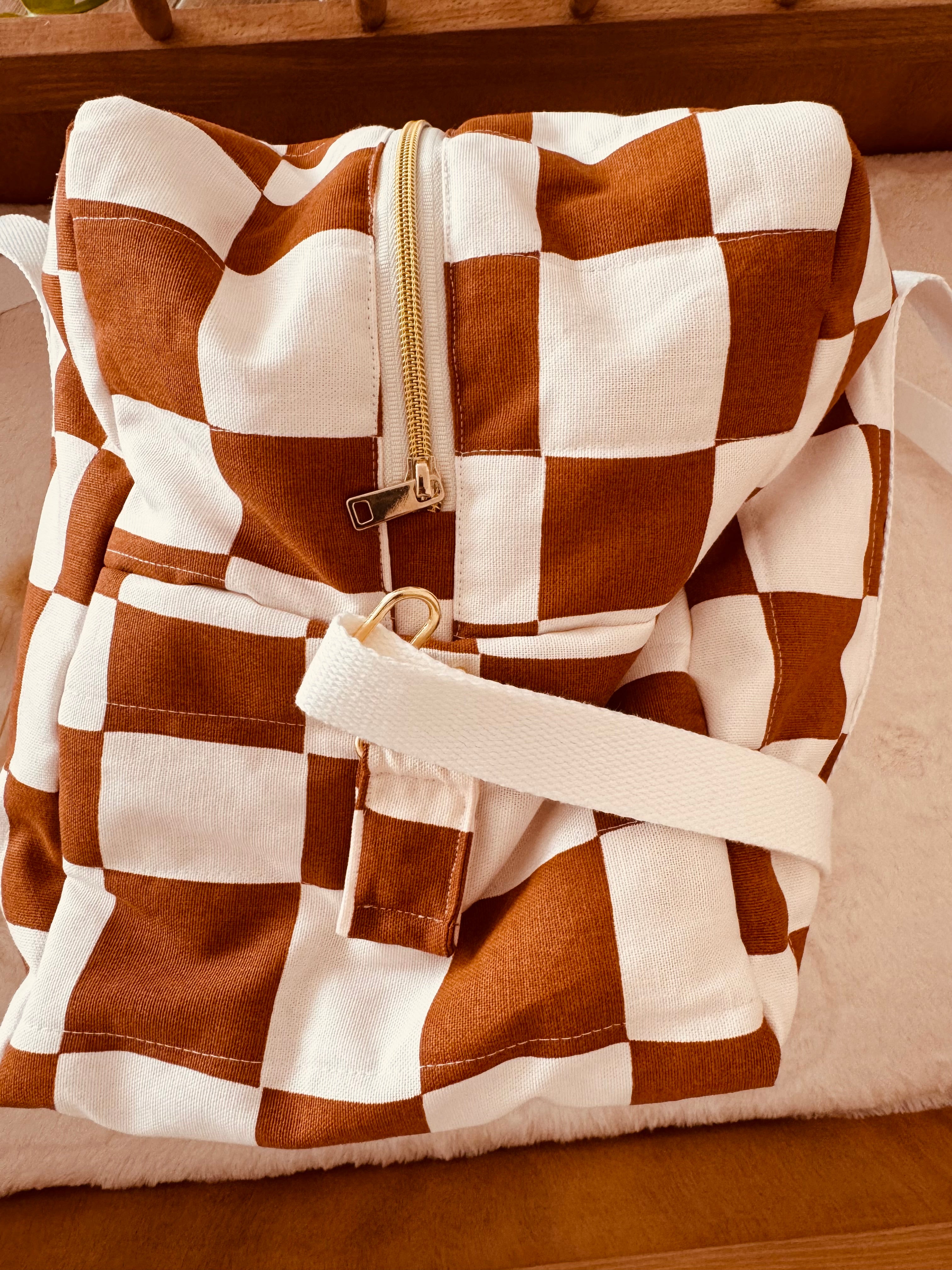 Sac week-end/ à langer Gaspard carreaux- Modèle UNIQUE