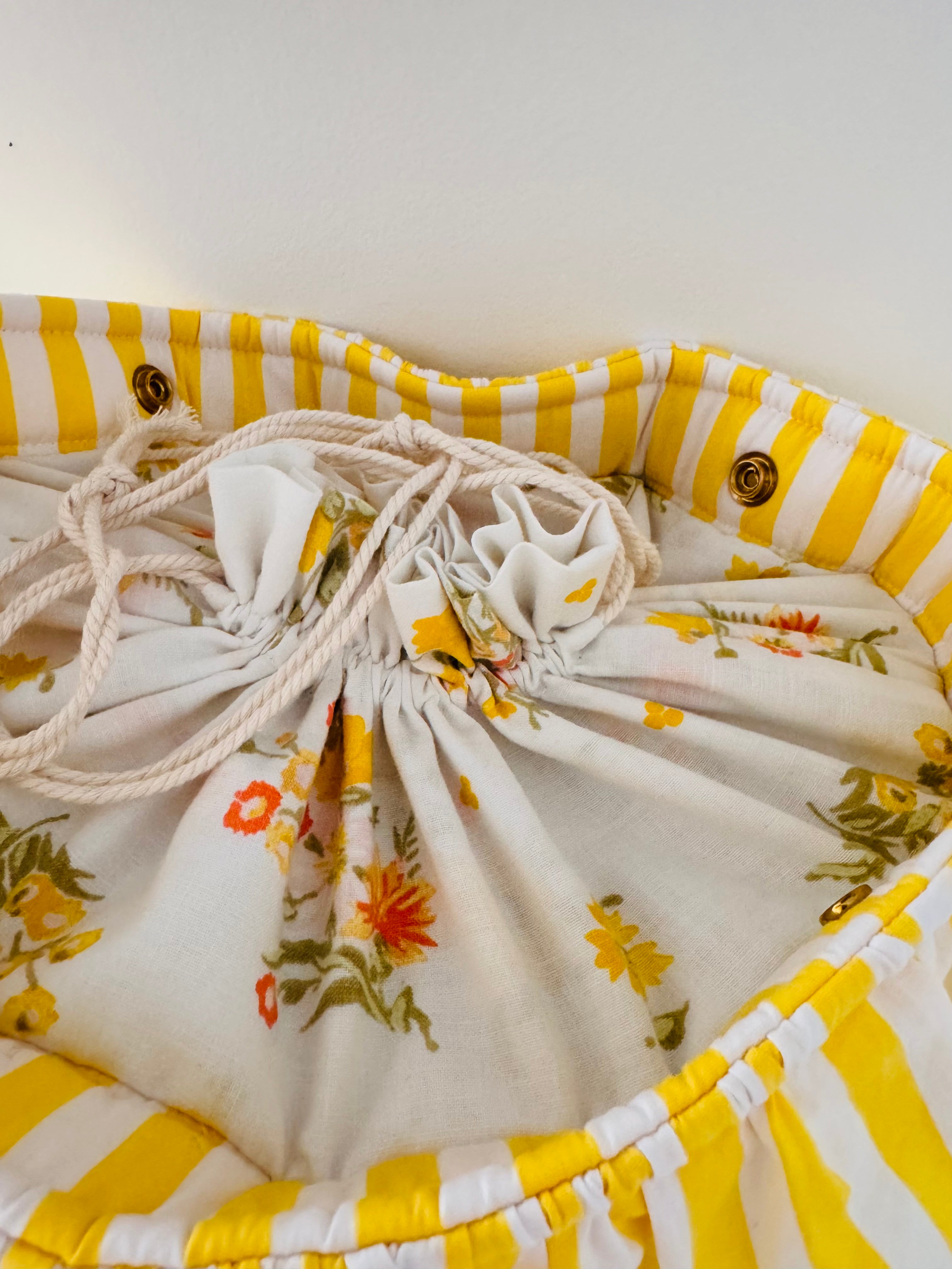 Sac poussette Léon rayé jaune