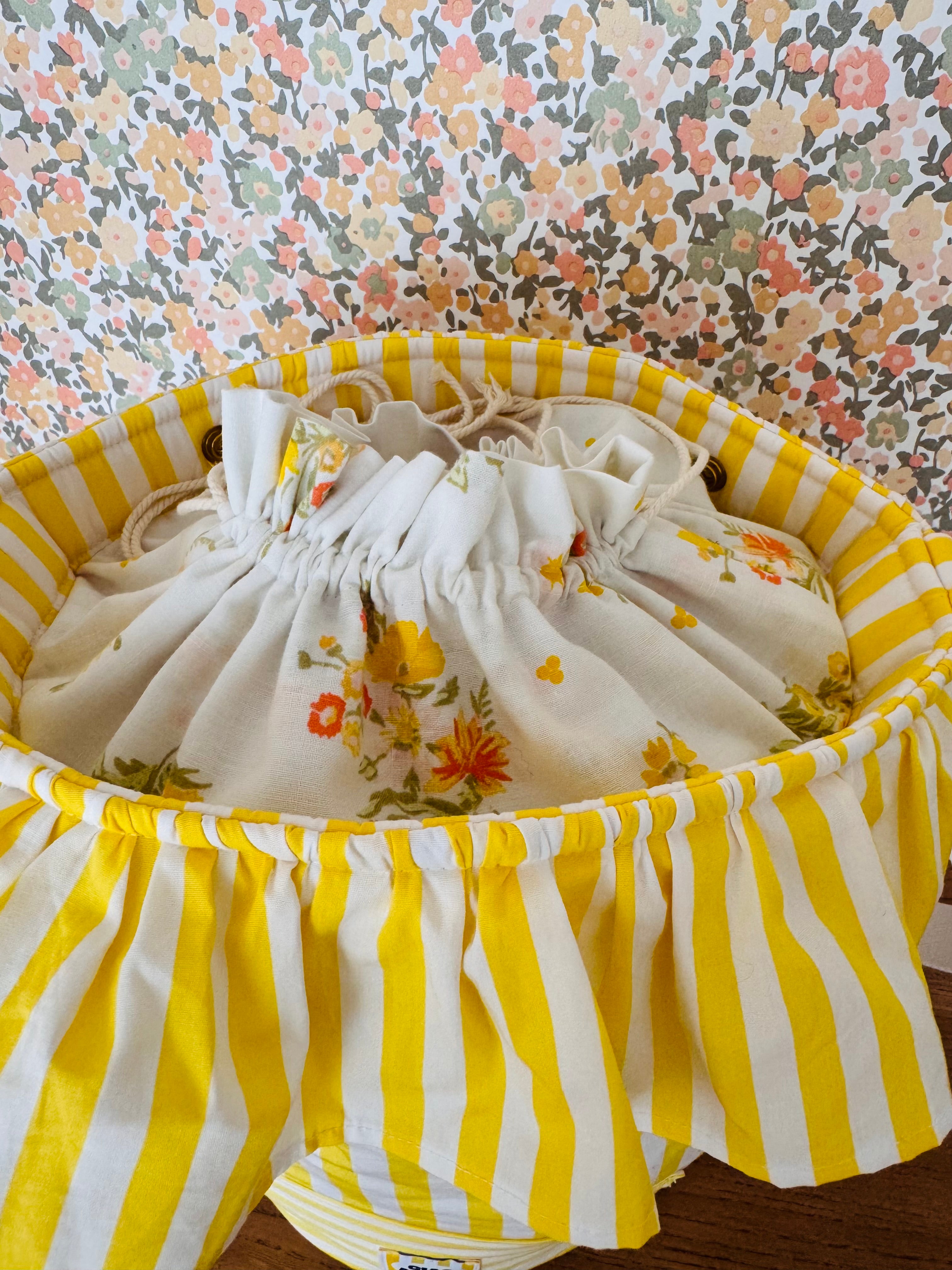Sac poussette Léon rayé jaune
